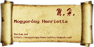 Mogyorósy Henrietta névjegykártya